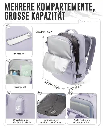 WEPOET Zaino da viaggio Viola 2537966 miniatura 2