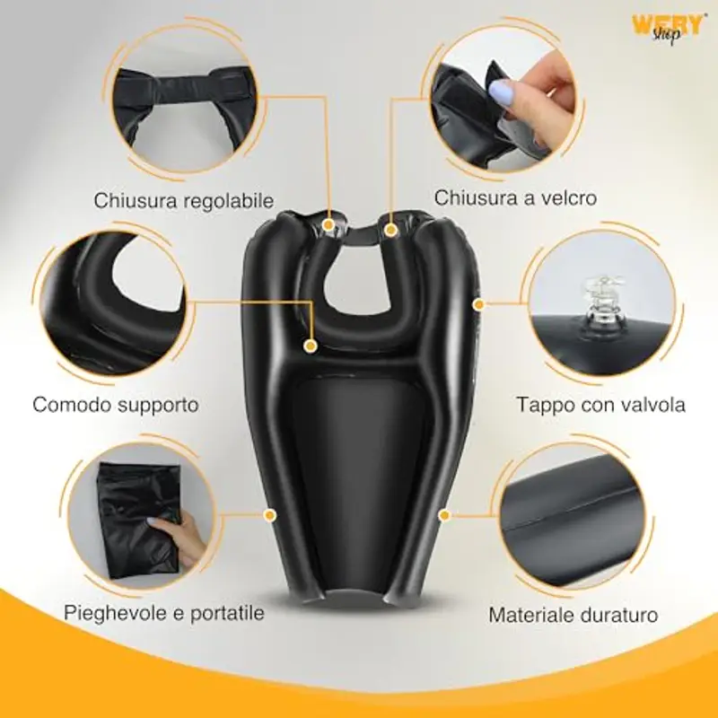 Wery Shop Lavatesta Portatile per Parrucchieri Professionale - Lavacapelli da Viaggio Pieghevole miniatura 2