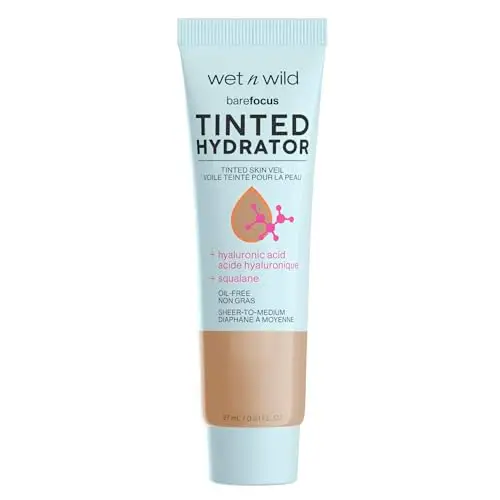 Wet n Wild, Bare Focus Tinted Hydrator, Crema Viso Colorata Idratante con Acido Ialuronico e Squalano Vegano, Texture