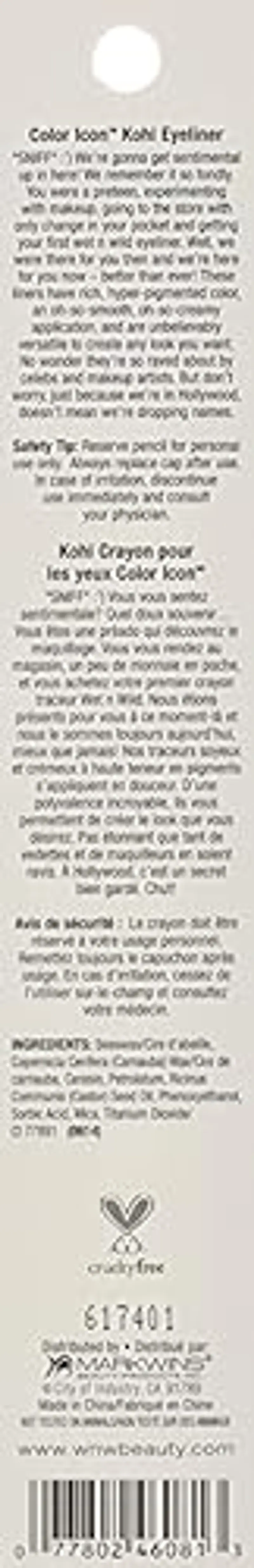 Wet n Wild, Color Icon Kohl Eyeliner Pencil, Eyeliner e Matita per Makeup degli Occhi con un Intenso Effetto Iper miniatura 3