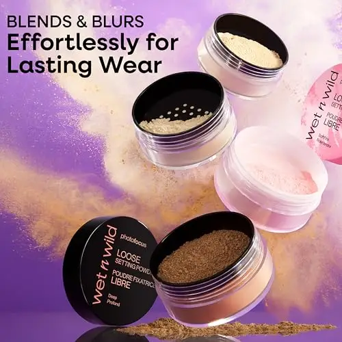 Wet n Wild Photo Focus Loose Setting Powder, Cipria in Polvere Libera Trasparente, Opacizzante e Fissante, Finish Semi miniatura 3