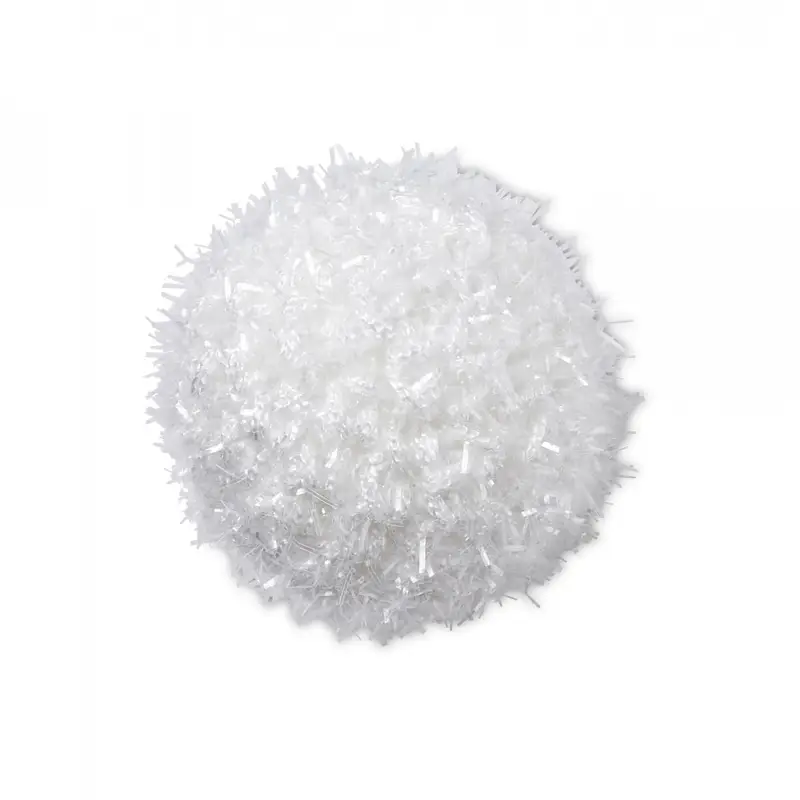 White metallic puff ball