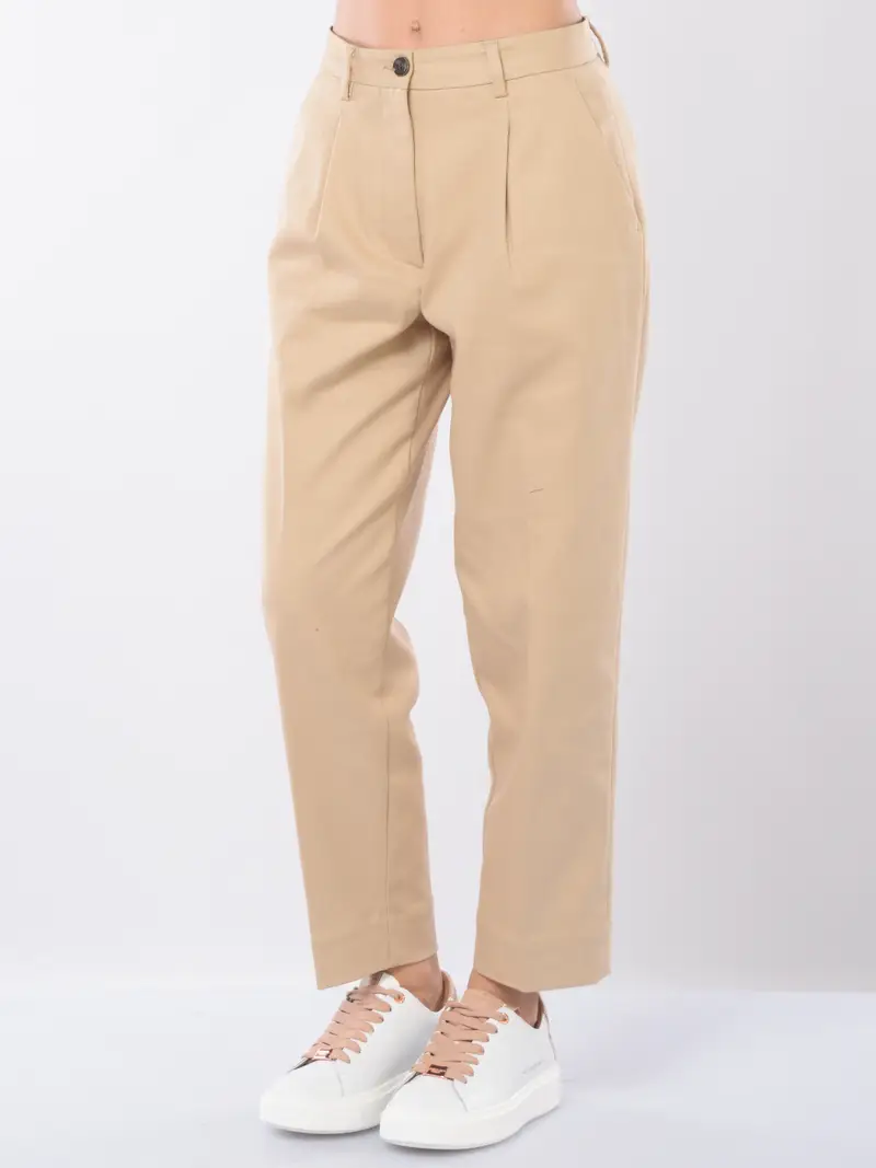 pantalone da donna White Sand a palloncino con pinces BEIGE