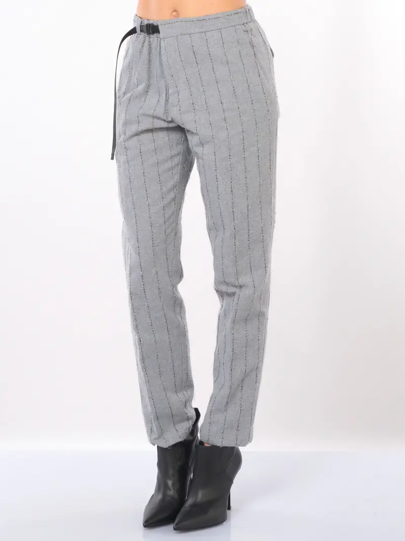 pantalone da donna White Sand a righe con coulisse Grigio miniatura 2