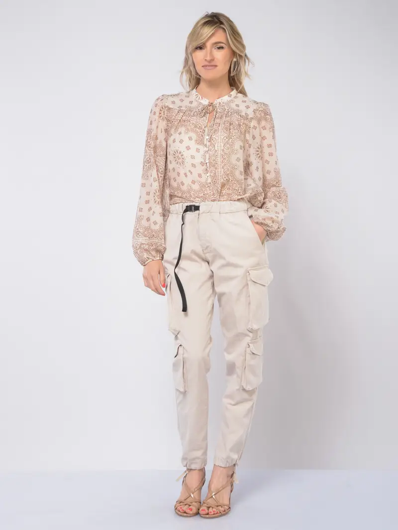 pantalone da donna White Sand cargo microquadro BEIGE miniatura 2