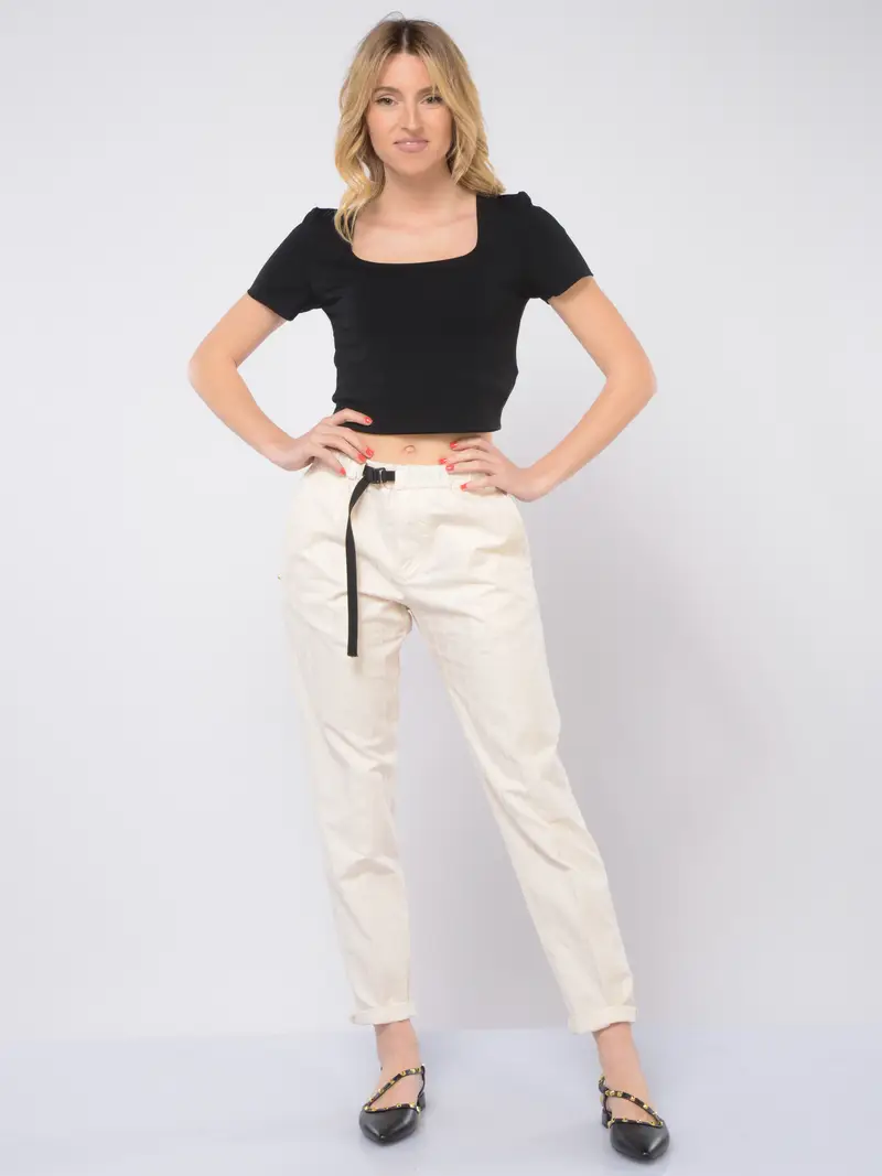 pantalone da donna White Sand chino a righe BEIGE miniatura 2