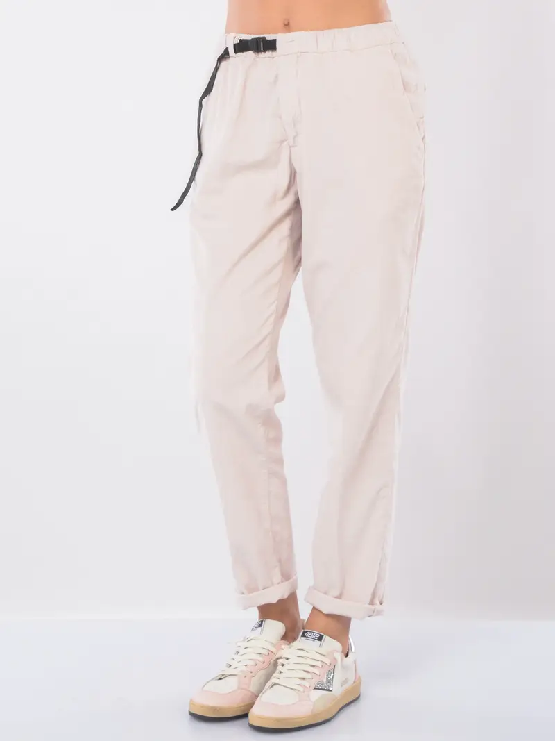 pantalone da donna White Sand in velluto rigato con elastico Rosa