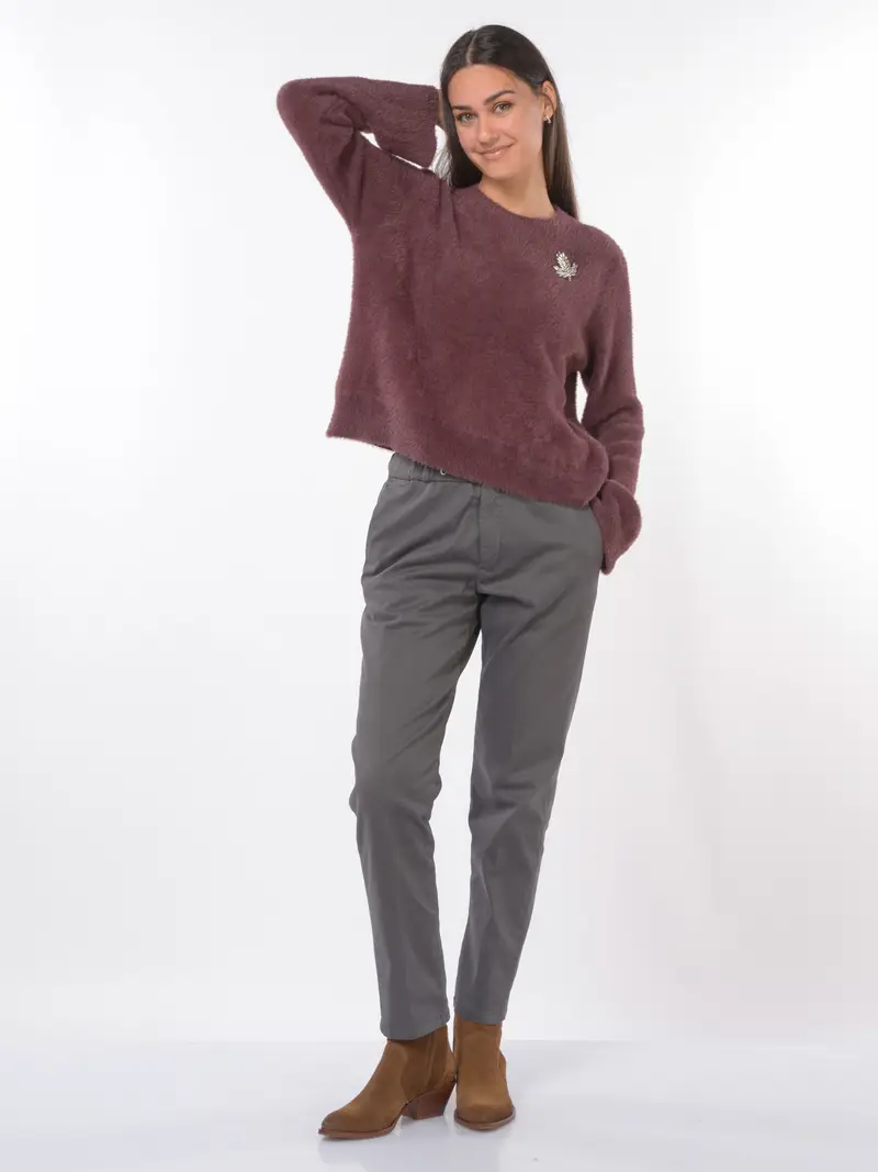 pantalone da donna White Sand Marilyn con elastico Blu miniatura 2