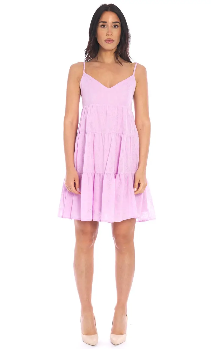 Abito corto white wise a fantasia rosa, colore rosa