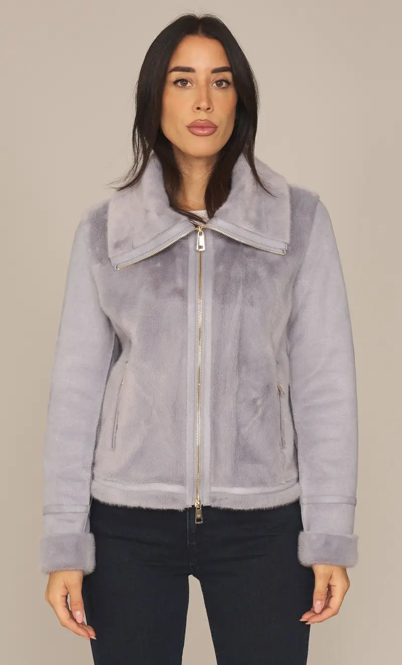 Giubbotto white wise in ecomontone celeste, colore celeste