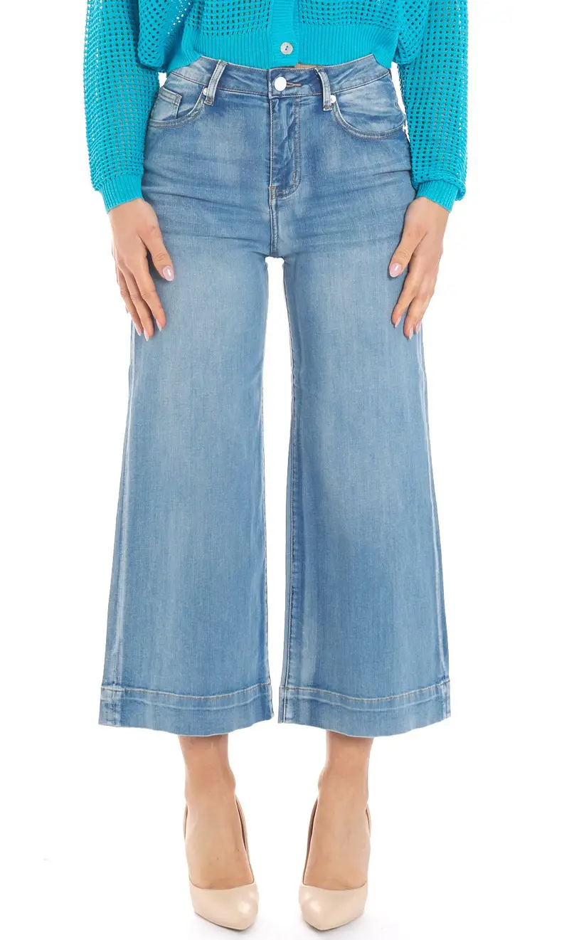 Jeans palazzo white wise alla caviglia - martina, colore azzurro