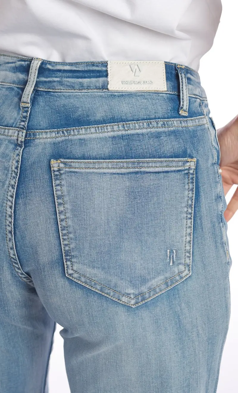 Jeans palazzo white wise con spacco, colore azzurro miniatura 2