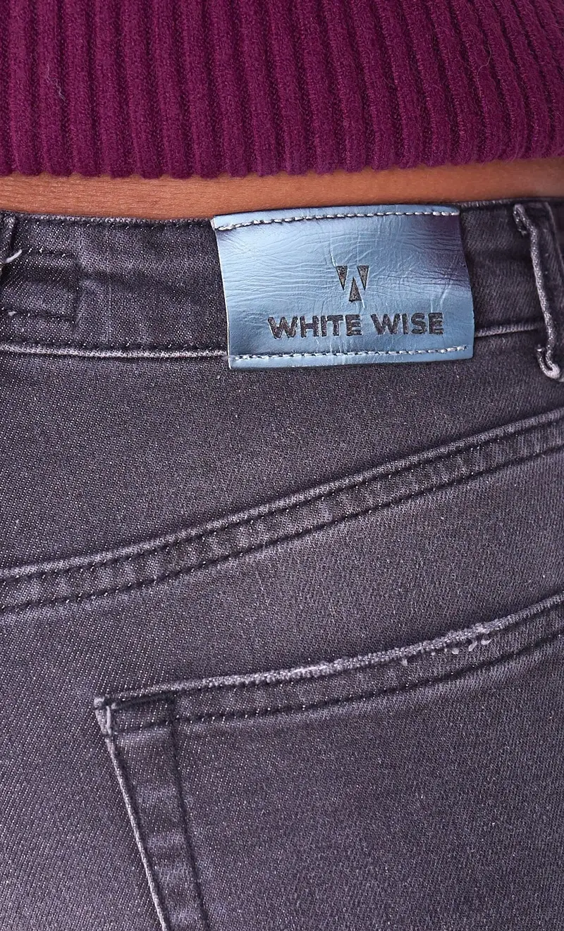 Jeans white wise a zampa grigio, colore grigio miniatura 2