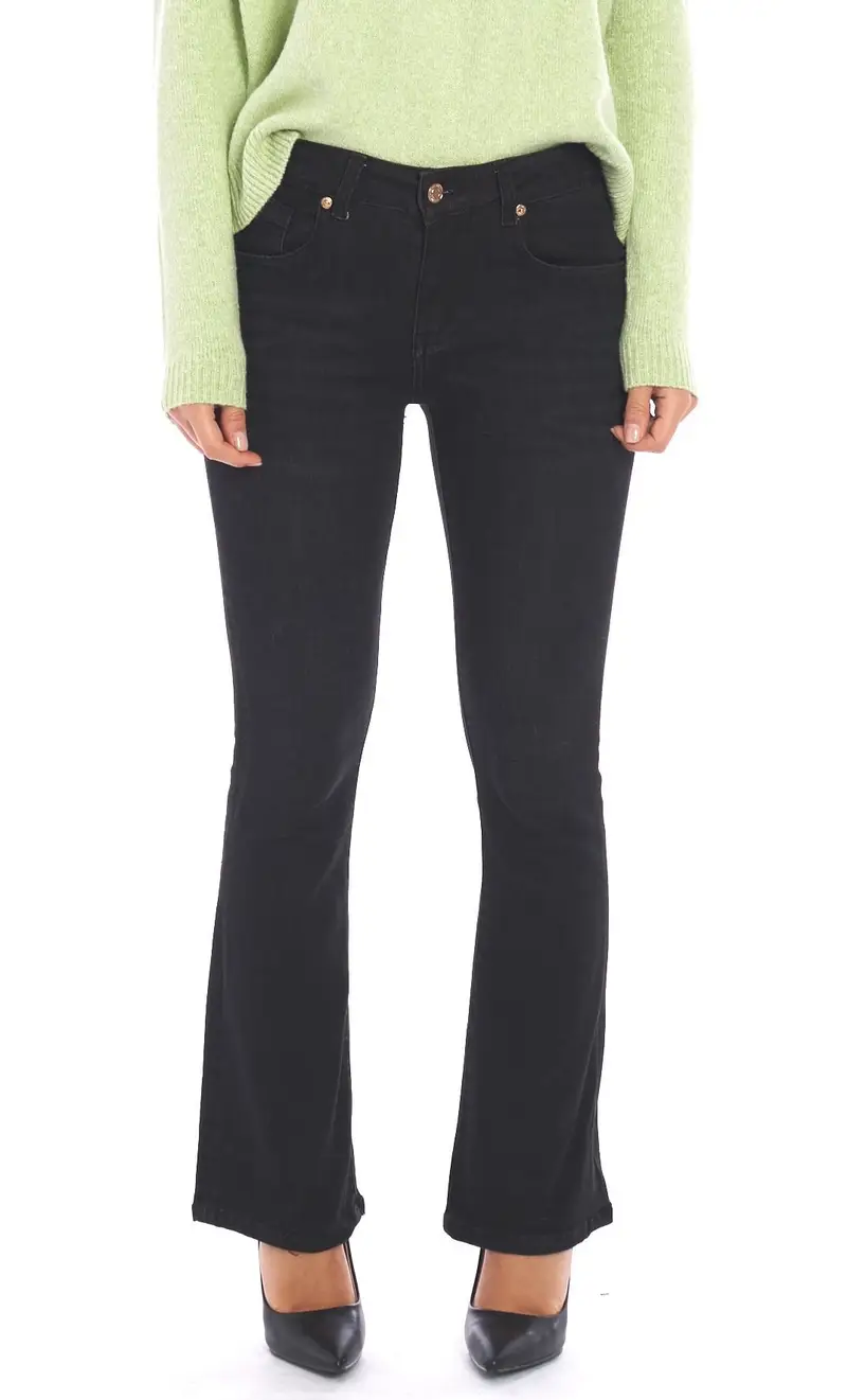 Jeans white wise a zampa nero, colore nero