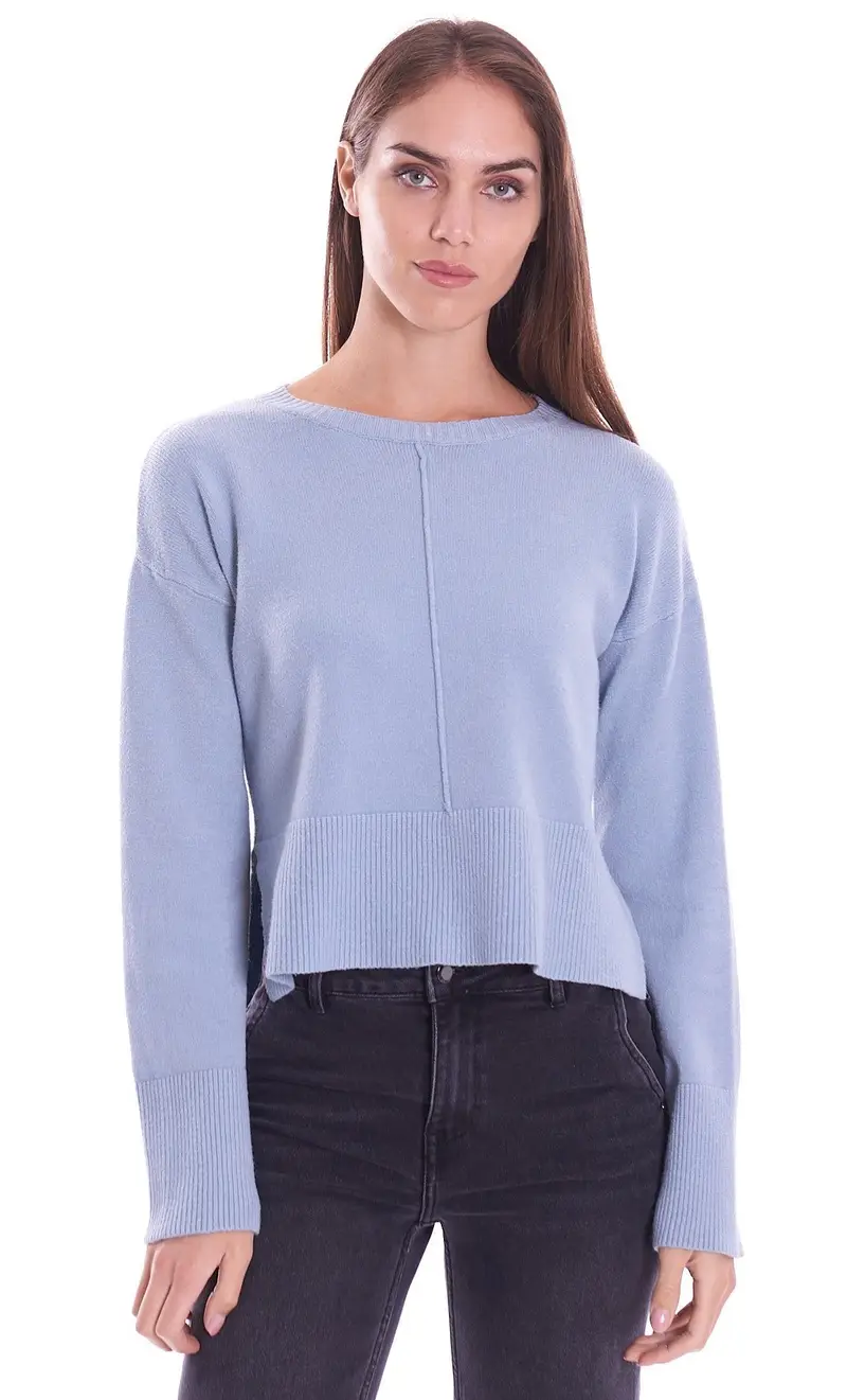 Maglia white wise asimmetrica, colore azzurro