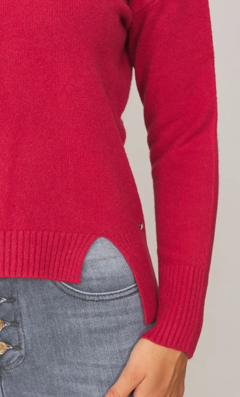 Maglia white wise girocollo con spacchetto, colore rosso miniatura 2