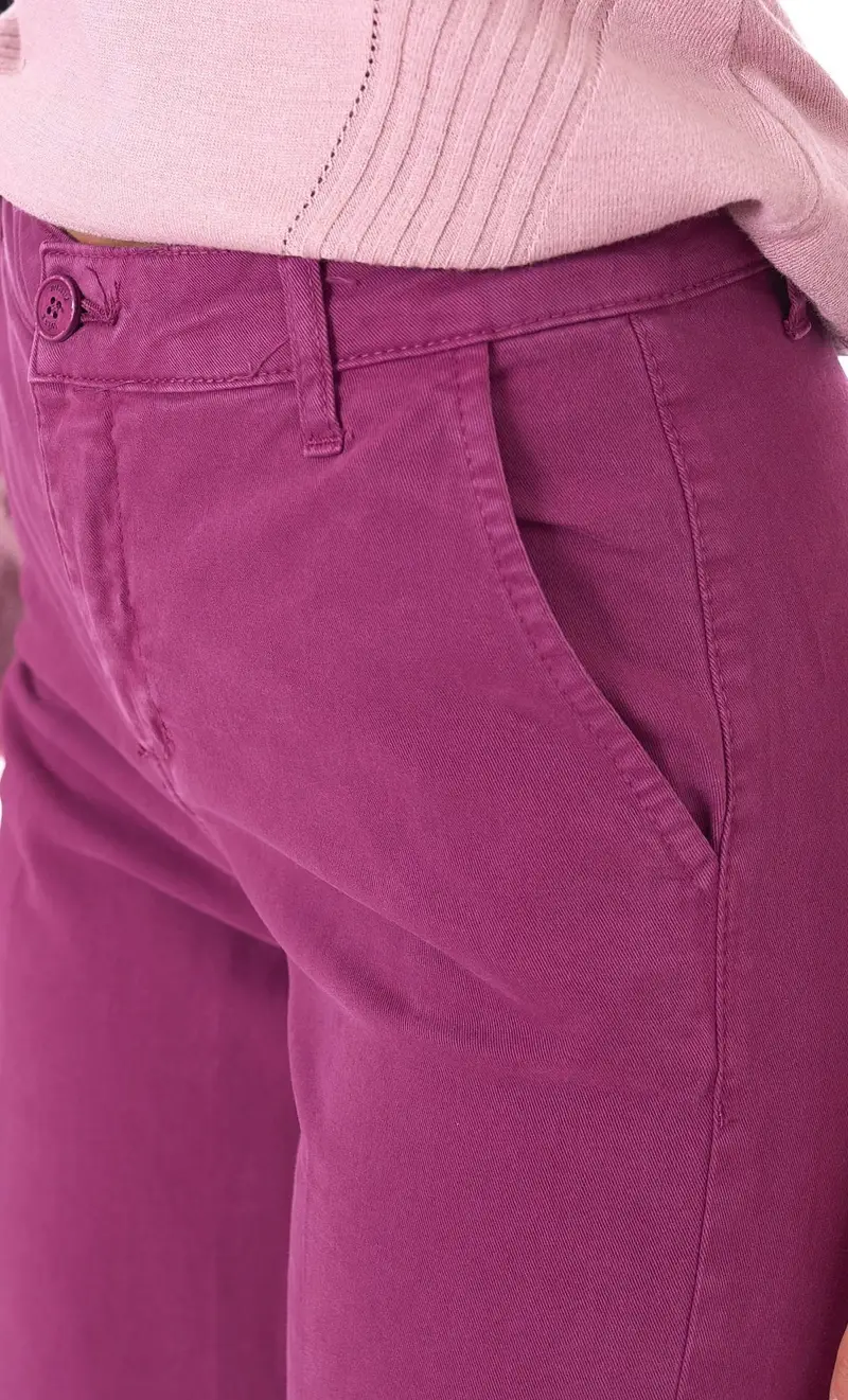 Pantalone cropped white wise largo, colore porpora miniatura 2