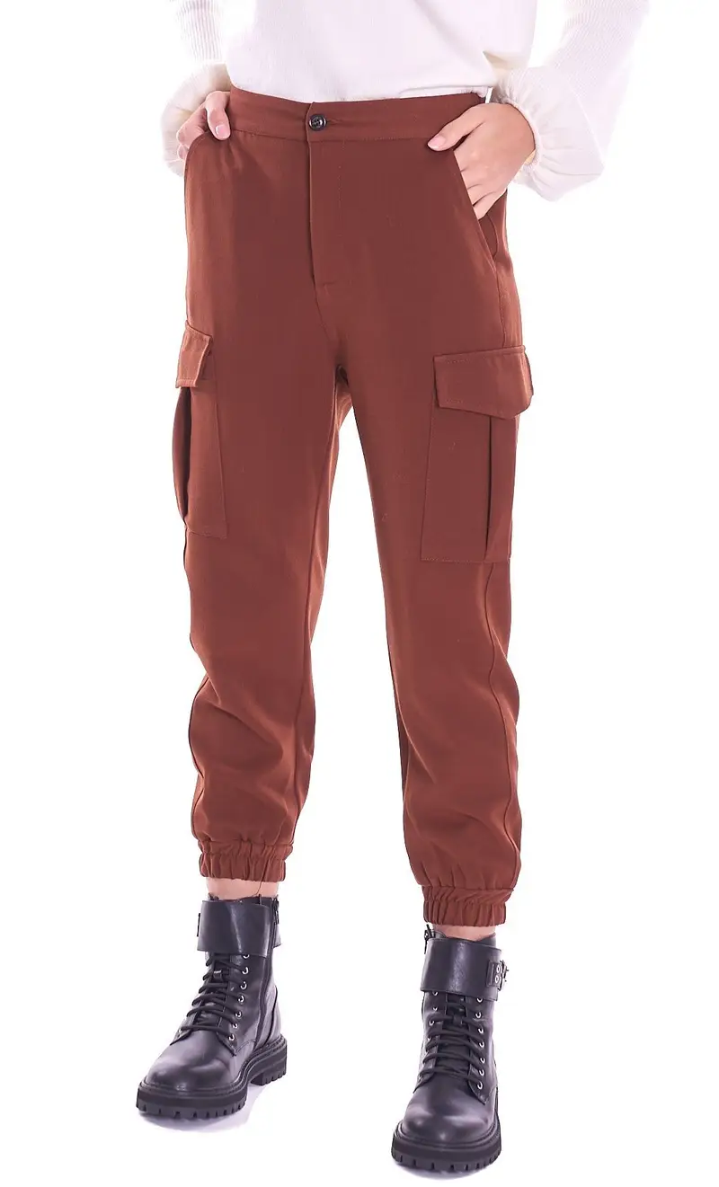 Pantalone white wise con tasconi, colore moro