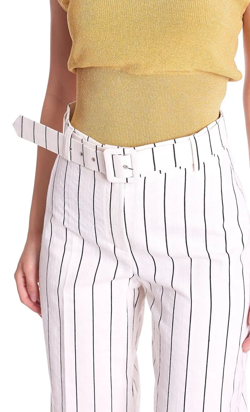 Pantalone white wise gessato, colore bianco miniatura 2