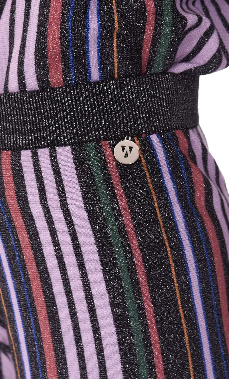 Pantalone white wise rigato in lurex, colore nero miniatura 2