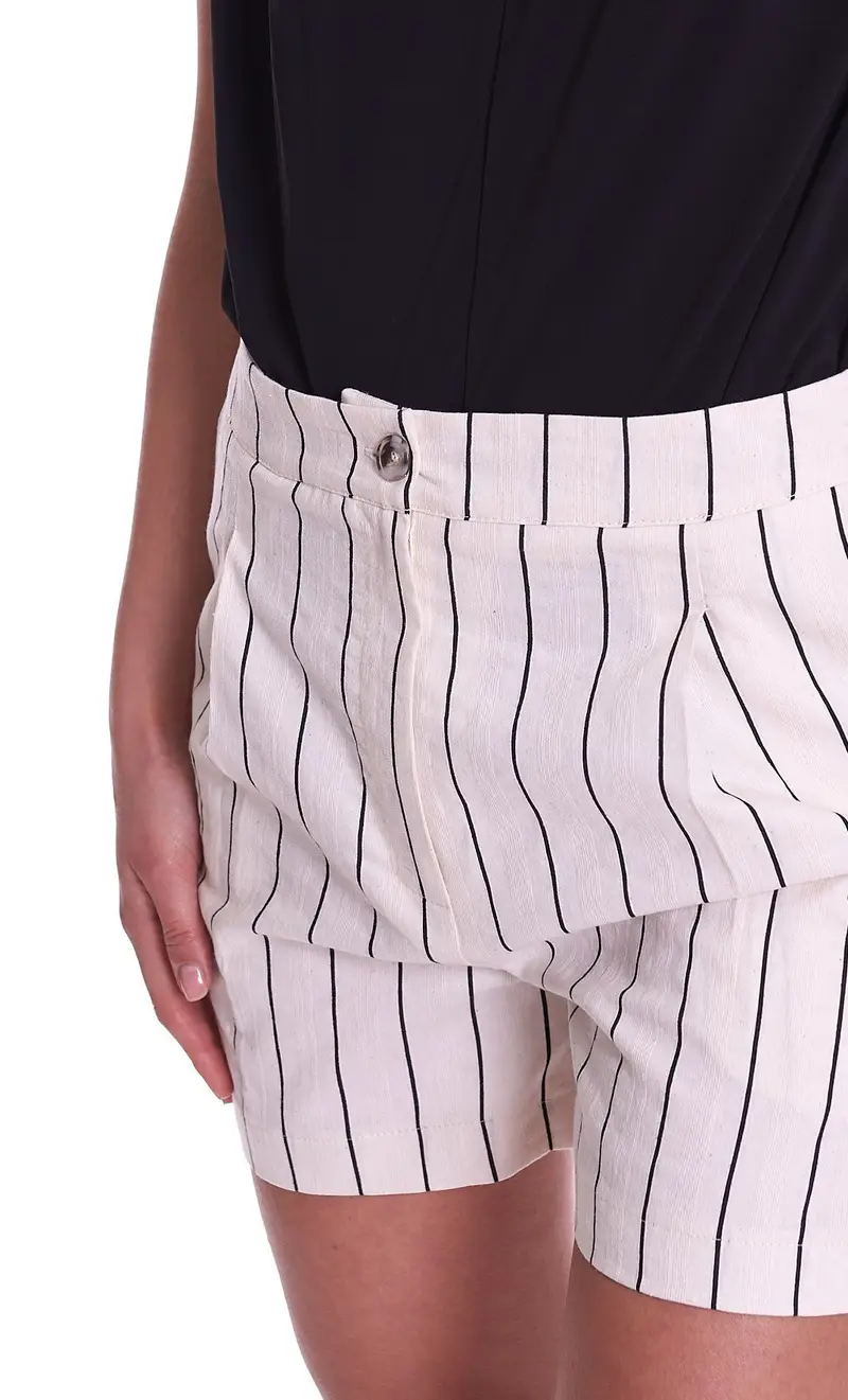 Short white wise gessato, colore bianco miniatura 2