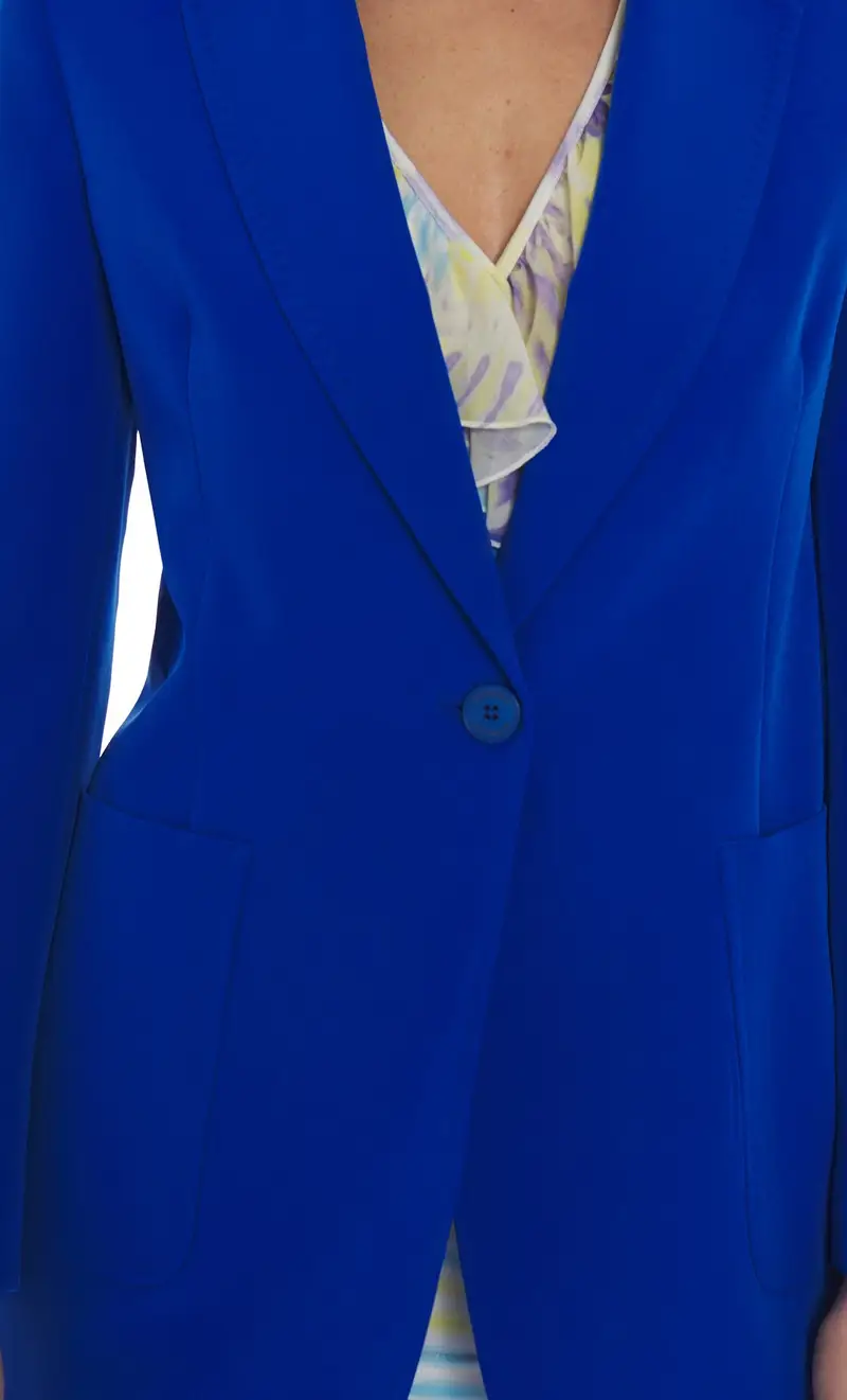 Tailleur white wise monopetto con pantalone palazzo, colore bluette miniatura 2