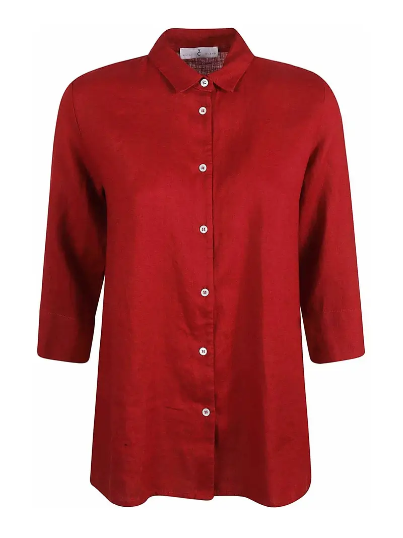 Camicia di lino Rosso