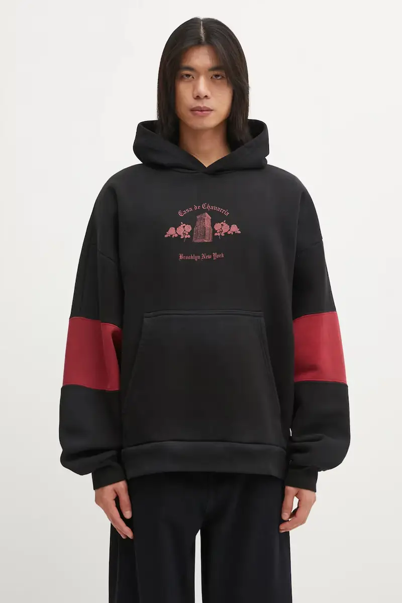 felpa in cotone Casa De Chavarria uomo colore nero con cappuccio WCJSY0096-001