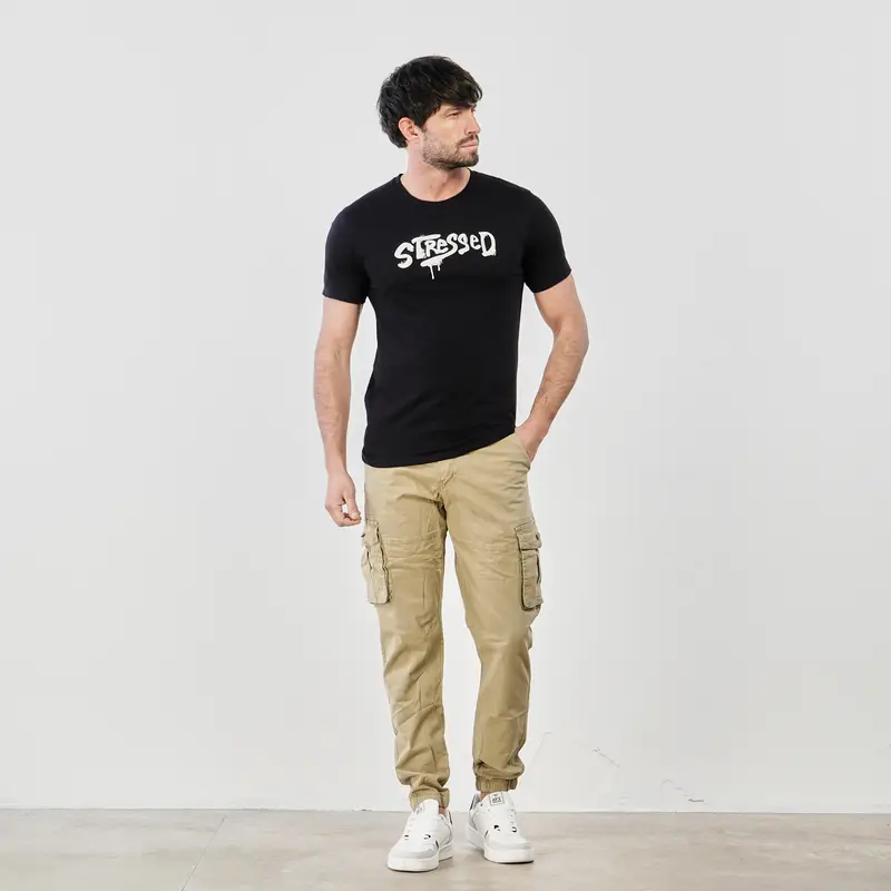 Pantaloni beige con tasconi