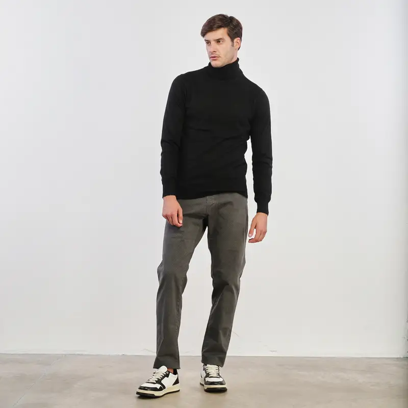 Pantaloni grigi con micro fantasia