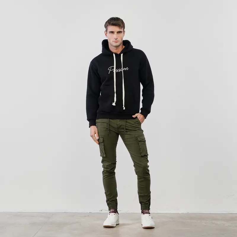 Pantaloni lunghi verdi da uomo con tasconi