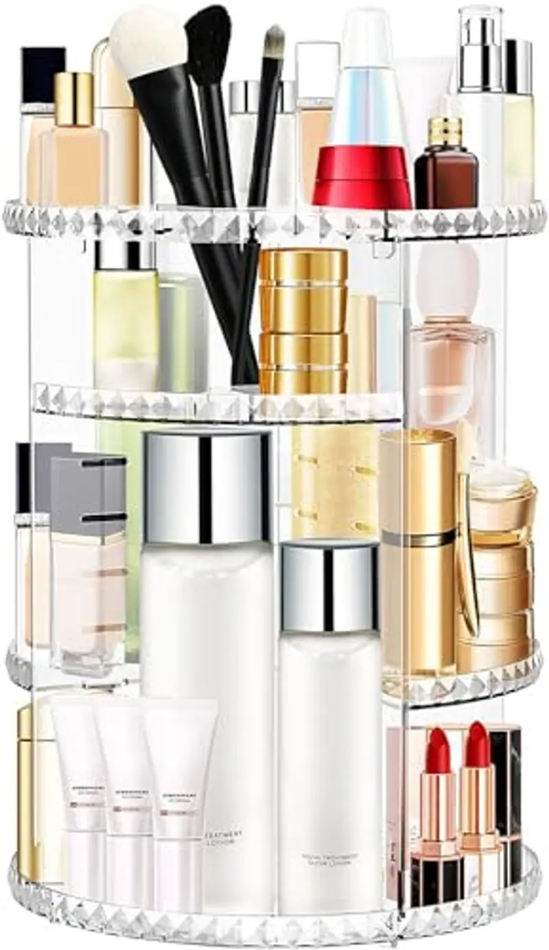 Withosent 360° Porta Trucchi Rotante, Organizer Trucchi Multifunzione, Make Up Organizer Ripiani Regolabili,