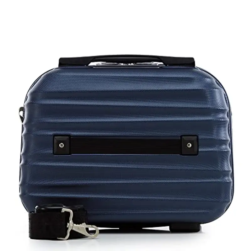 WITTCHEN Necessaire da viaggio Custodia per cosmetici Valigia da viaggio Bagaglio a mano Valigia cabina Valigia in ABS Borsa da toilette Rigido Groove Line blu navy miniatura 3