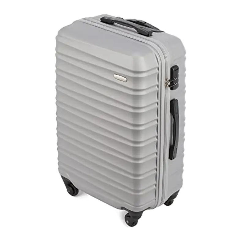 WITTCHEN Necessaire da viaggio Custodia per cosmetici Valigia da viaggio Bagaglio a mano Valigia cabina Valigia in ABS Borsa da toilette Rigido Groove Line grigio miniatura 2