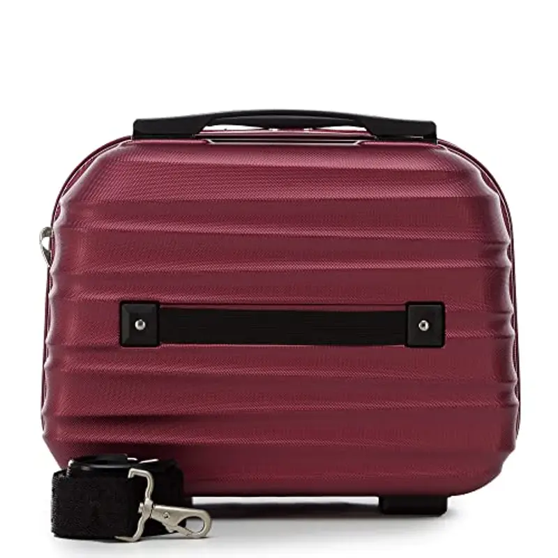 WITTCHEN Necessaire da viaggio Custodia per cosmetici Valigia da viaggio Bagaglio a mano Valigia cabina Valigia in ABS Borsa da toilette Rigido Groove Line maroon miniatura 3