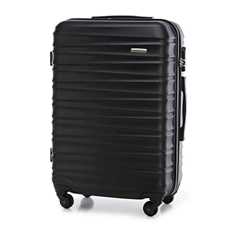 WITTCHEN Necessaire da viaggio Custodia per cosmetici Valigia da viaggio Bagaglio a mano Valigia cabina Valigia in ABS Borsa da toilette Rigido Groove Line nero miniatura 2