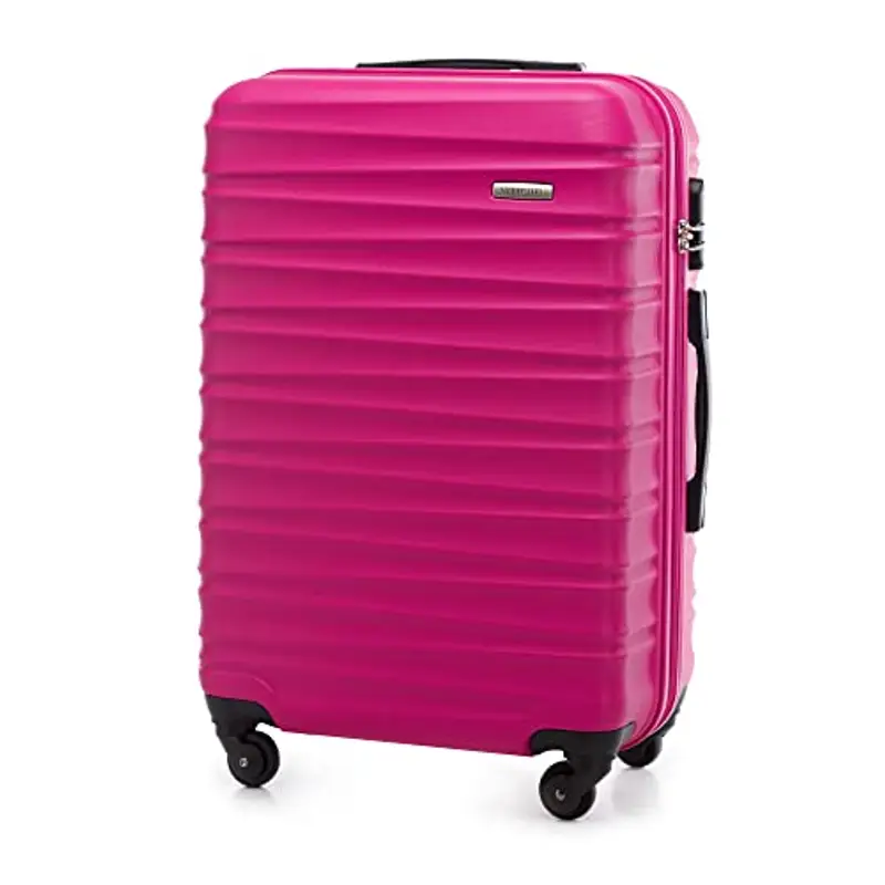 WITTCHEN Necessaire da viaggio Custodia per cosmetici Valigia da viaggio Bagaglio a mano Valigia cabina Valigia in ABS Borsa da toilette Rigido Groove Line rosa miniatura 2