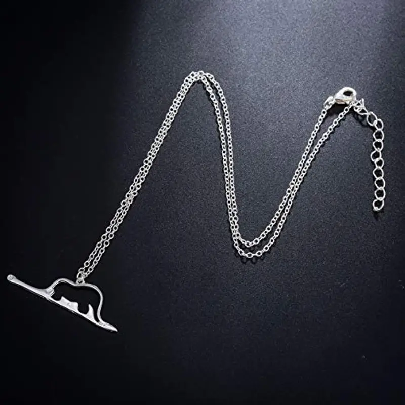 Wllay piccolo principe elefante collana elefante in un fascino serpente collana e Lega, colore: Silver, cod miniatura 3