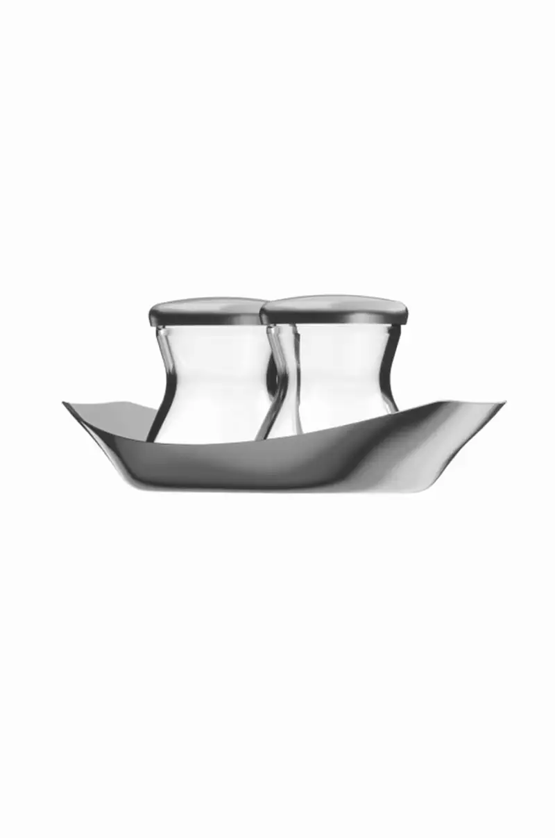 saliera e pepiera con supporto Wagenfeld Grigio miniatura 2