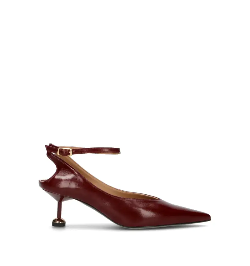 Décolleté donna bordeaux in pelle Vario