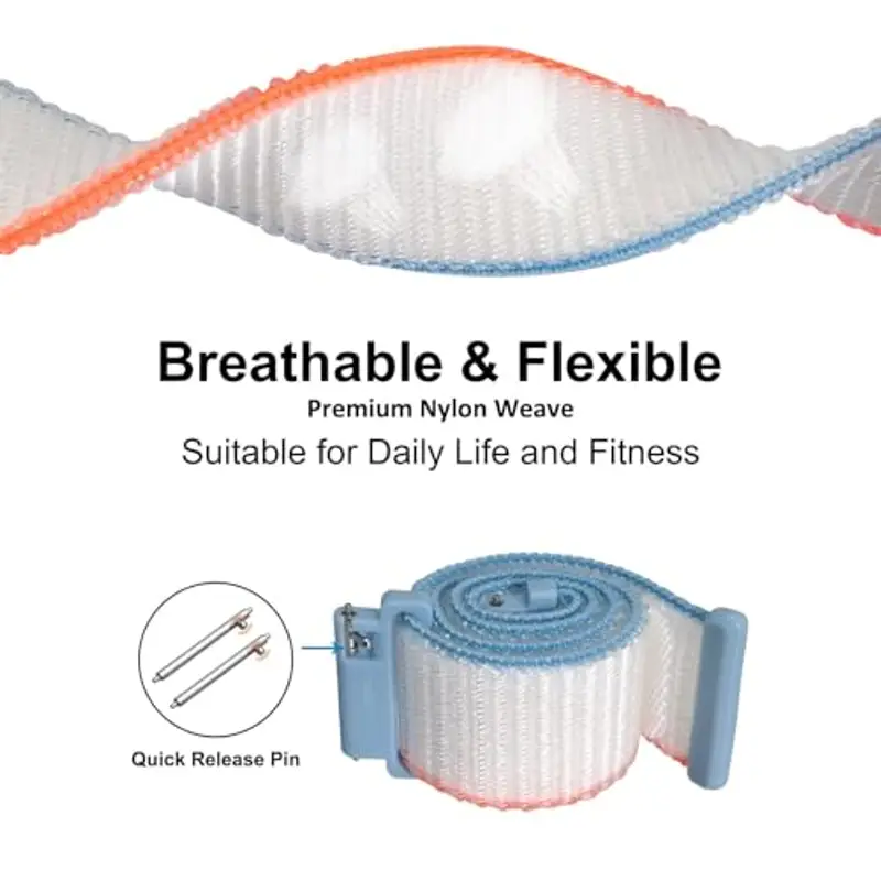 WOCCI 18mm Sportivo Cinturino in Nylon, Cinturini per Orologi a Sgancio Rapido per Uomo e Donna (Bianco) miniatura 3