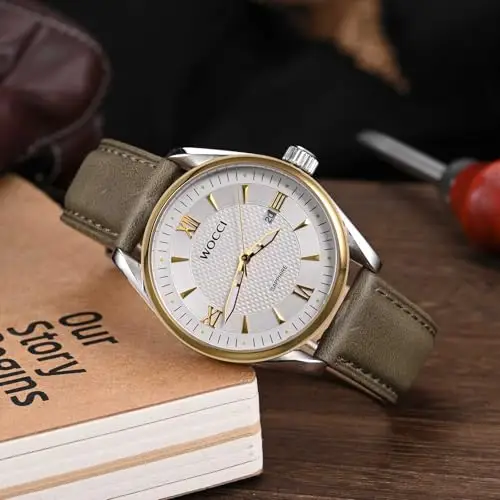 WOCCI 20mm Cinturino Orologio per Uomo e Donna, Vera Pelle - Pelle Grana Superiore, Sgancio Rapido, Fibbia Oro miniatura 2