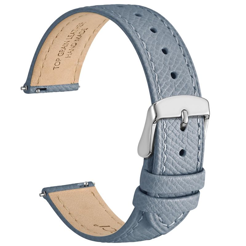 WOCCI Cinturino Orologio Donna 20mm Pelle Grana Nebbia Blu