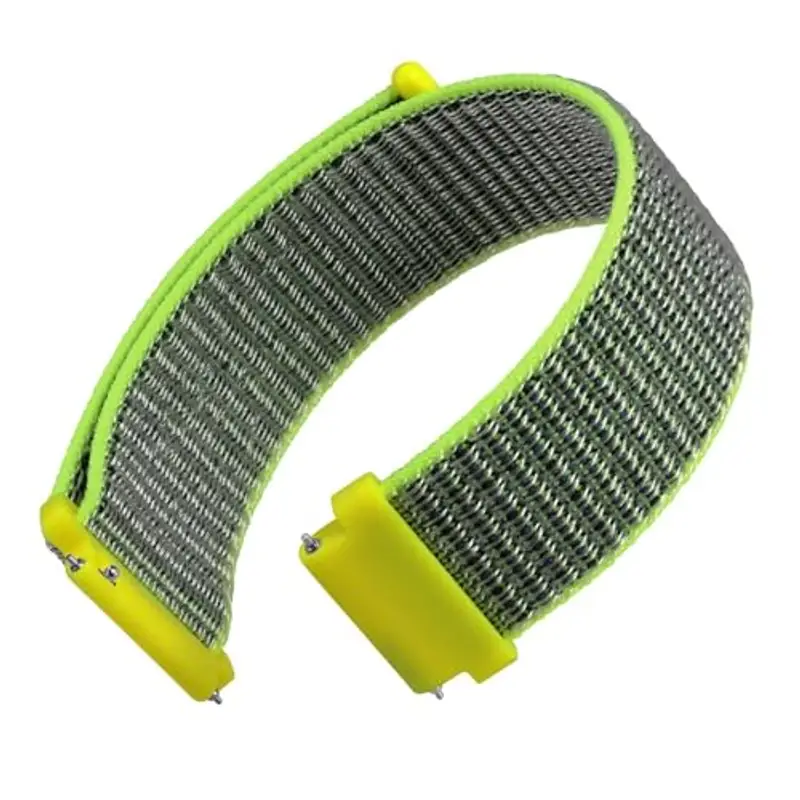 WOCCI 20mm Sportivo Cinturino in Nylon, Cinturini per Orologi a Sgancio Rapido per Uomo e Donna (Giallo Brillante/Grigio)