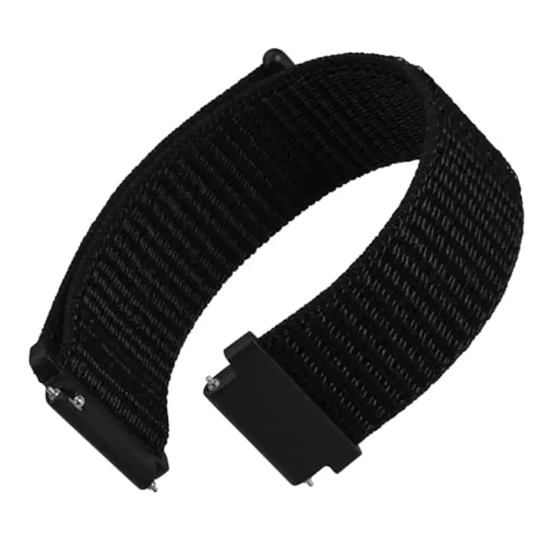 WOCCI 20mm Sportivo Cinturino in Nylon, Cinturini per Orologi a Sgancio Rapido per Uomo e Donna (Nero)