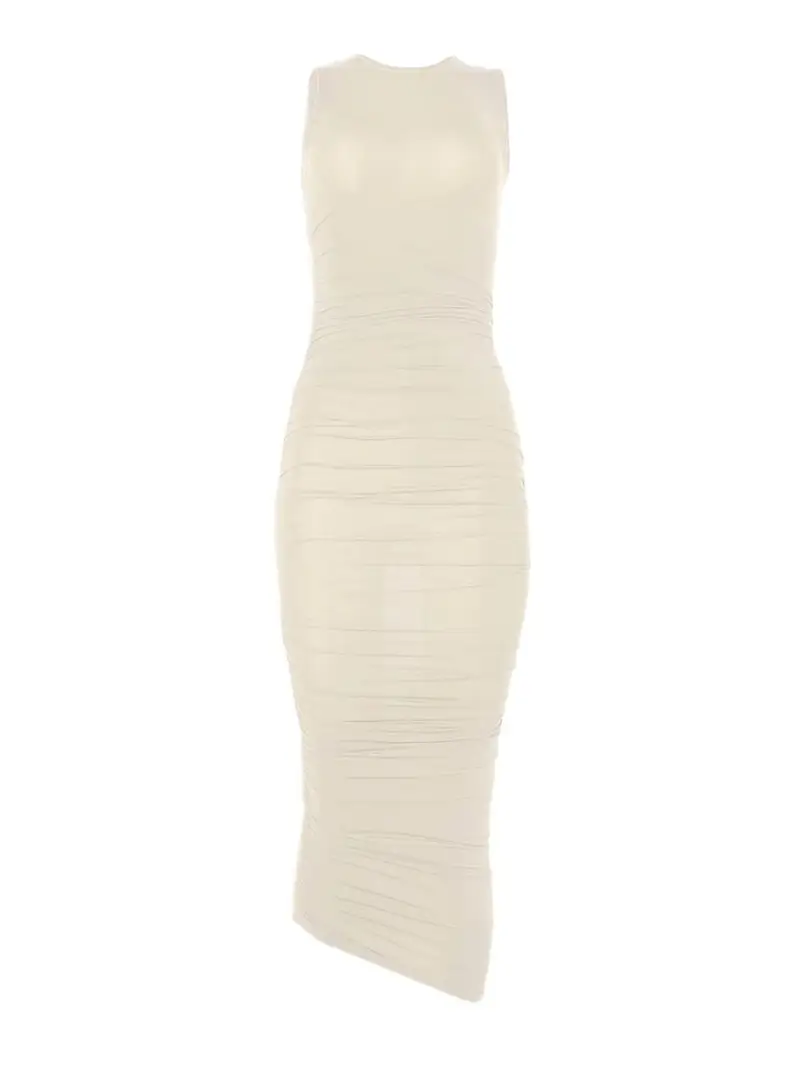 Abito drappeggiato trasparente Bianco