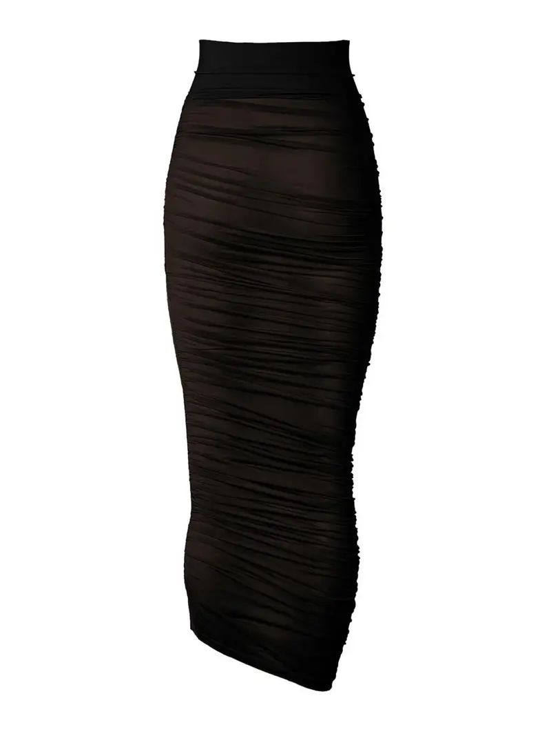 Gonna midi trasparente Nero