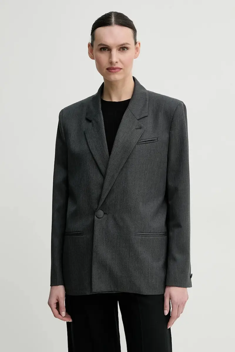 blazer con aggiunta di lana colore grigio 3494-14275