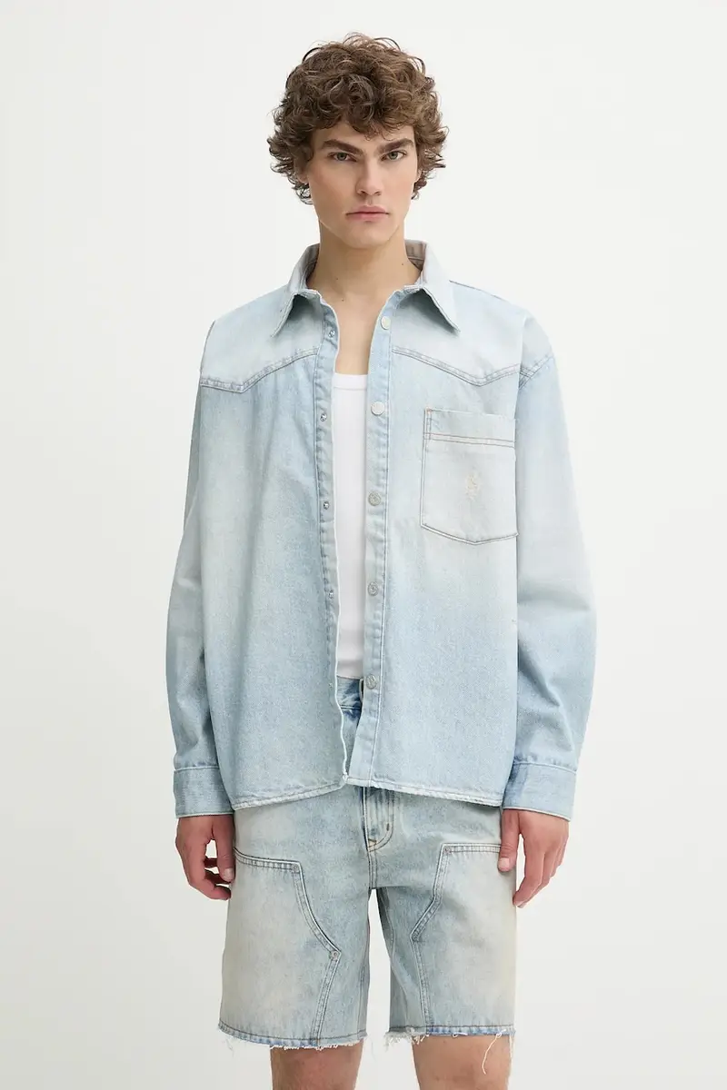 camicia di jeans colore blu 3647-15049