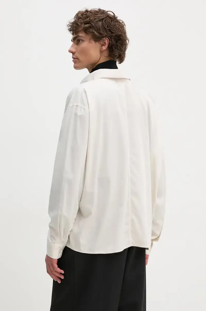 camicia in cotone Beige miniatura 3